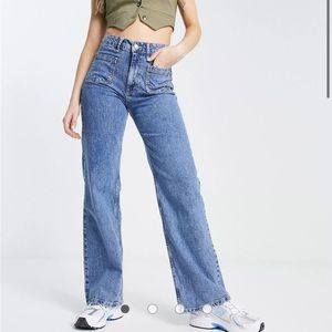 Mango wide leg denim